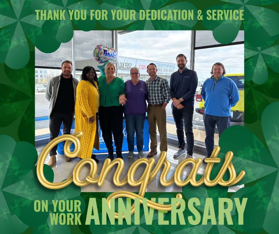Congratulations to Patricia who celebrated her 15 Year Milestone Anniversary. Patricia is known for being a positive person who works hard to support Deaun Flowers and Shirley Weir with whatever they need. Thank you for all you do, Patricia!

#loufuszautomotivenetwork #fuszfamily