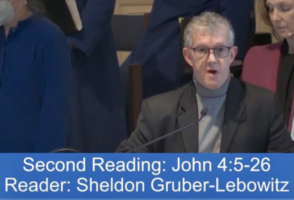 Mark and I were blessed to read scripture on the third Sunday in Lent at  church yesterday. We love Grace UMC. #reconcilingmethodists #loveisloveislove