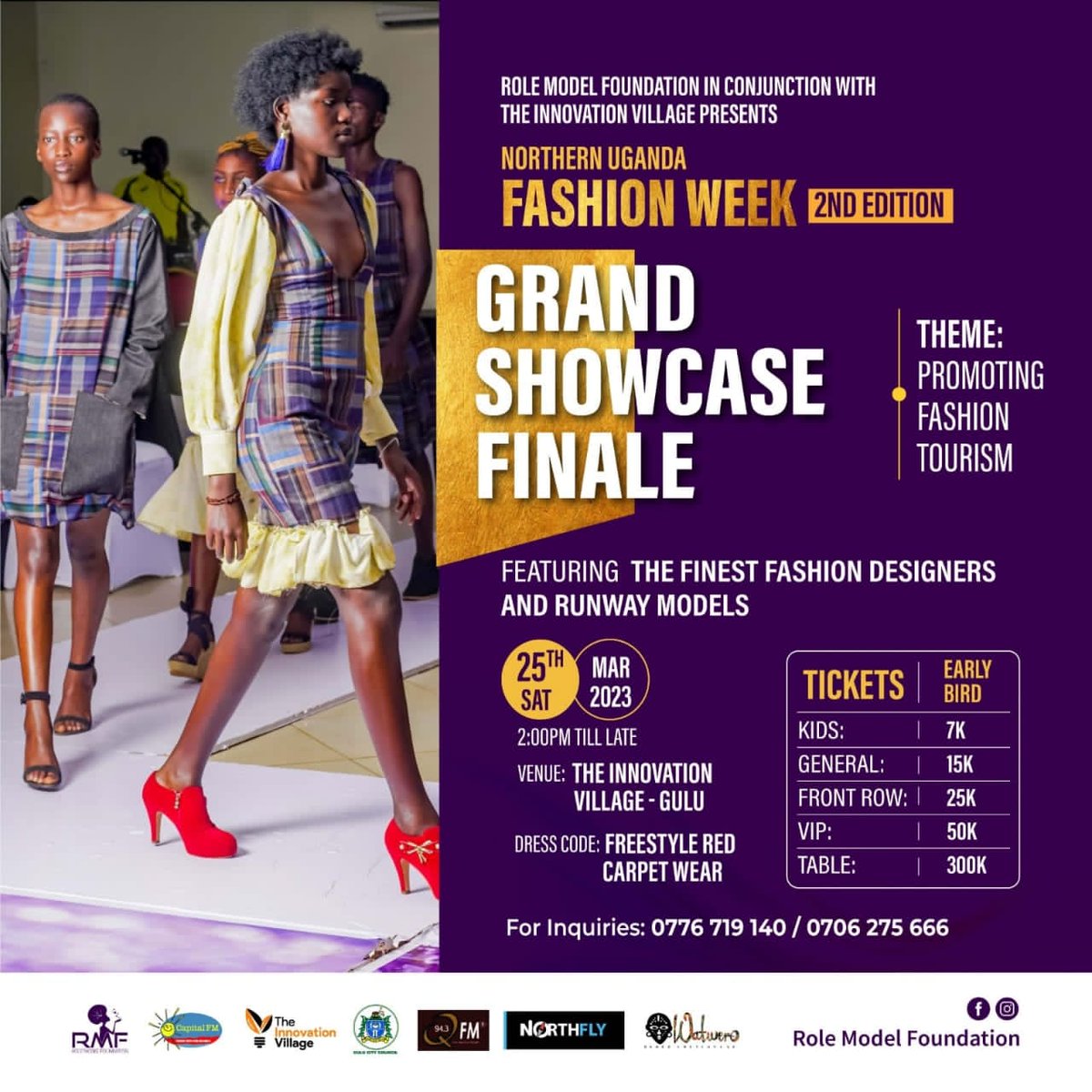 ProudLango's tweet photo. We Are Counting Down Few Days To The Biggest Fashion Experience In The City. Don't Miss The Grand Finale of #NorthernUgFashionWeek On The 25th March At The INNOVATION VILLAGE Gulu.
#NorthernUgandaFashionWeek
#RoleModelFoundation https://t.co/NAjFIqS7b5