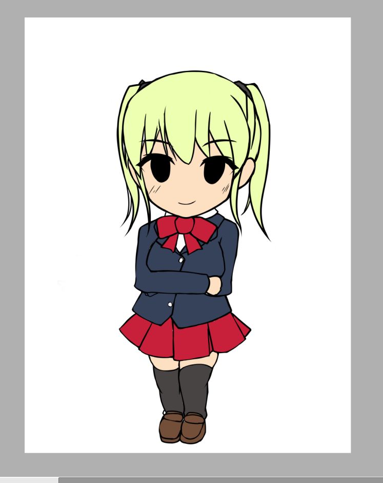 引き続きSDキャラの線を調整して色置きしてたんご〆(‾・ω・‾)b
この二人は従姉妹設定なので少し似てる感じにしてみたですよ☆ 