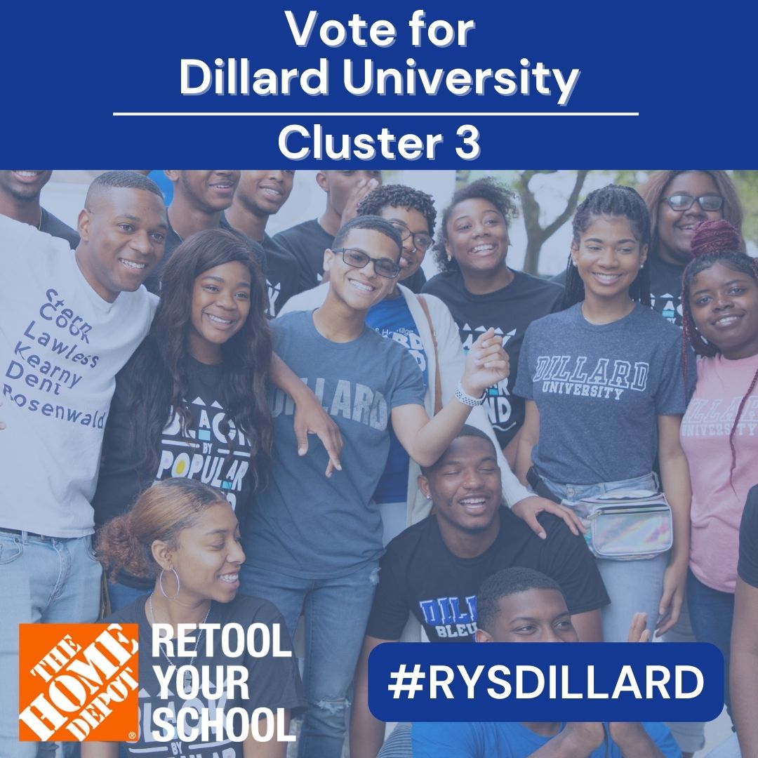 DON'T LET UP!! Vote for DU to help us win up to $150,000 via @retoolyourschool. 

Voting is UNLIMITED! Visit retoolyourschool.com/vote and click Cluster 3 to vote for Dillard University! 

You can also vote for Dillard University by using #RYSDILLARD in your public posts