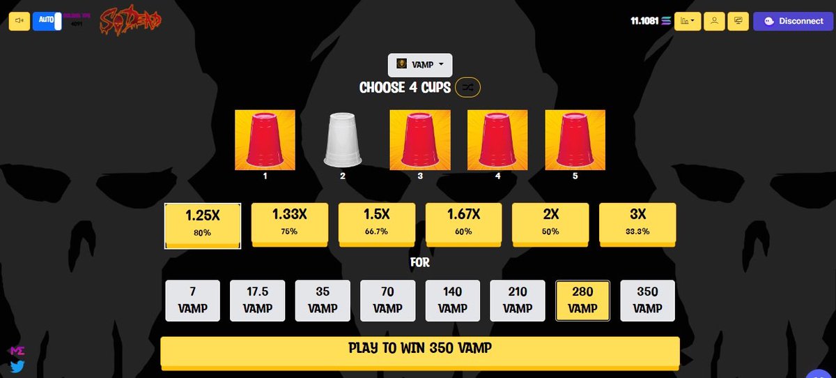 🚨🚨Great news for our holders🚨🚨

We have further expanded our partnership with <a href="/DegenLabs/">DegenLabs</a> to provide a new game for our holders! 

Play Degen Flip Cup with $VAMP and Solana now: 

sodead.degenflipcup.io 

Plenty of high chance multipliers on flips meaning more wins!!