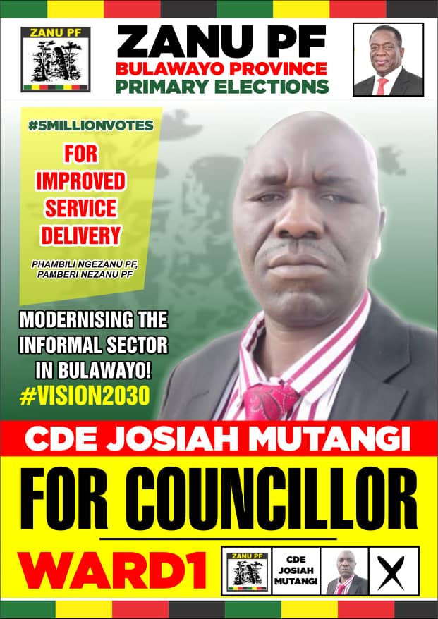 Let's rally behind and vote for one of our own as councilor for ward 1. Let's go in our large numbers and vote for our NEHANDA District Chairman Comrade Josiah Mutangi as our incoming Councilor on 18 March Primary elections. Siyabonga, tinotenda