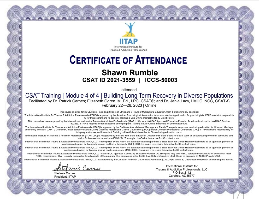 Ready_2_LevelUp's tweet photo. Almost there...last of the training modules completed towards becoming a Certified Sex Addiction Therapist with a handful of Supervision sessions remaining. #levelup #RecoverySpecialist #CSAT #HopeDealer #recoveryispossible https://t.co/taJKSFi3uj