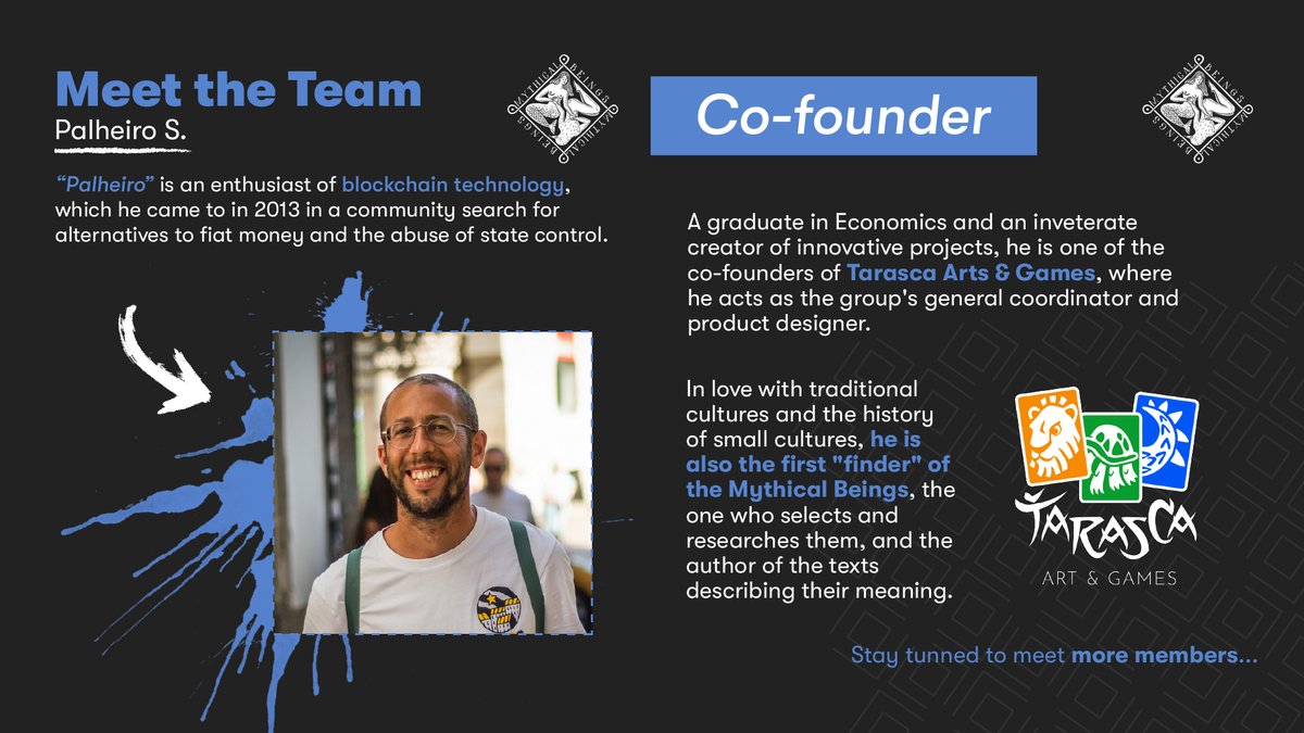 Today we want to introduce you to <a href="/palheiro2/">palheiro</a> , one of <a href="/TarascaD/">Tarasca DAO</a> co-founders, and our project <a href="/BeingsMythical/">Mythical Beings</a> , where he acts as the group's general coordinator and product designer.

He is a #blockchain and economics enthusiast, and knows the market better than anyone! Also, he