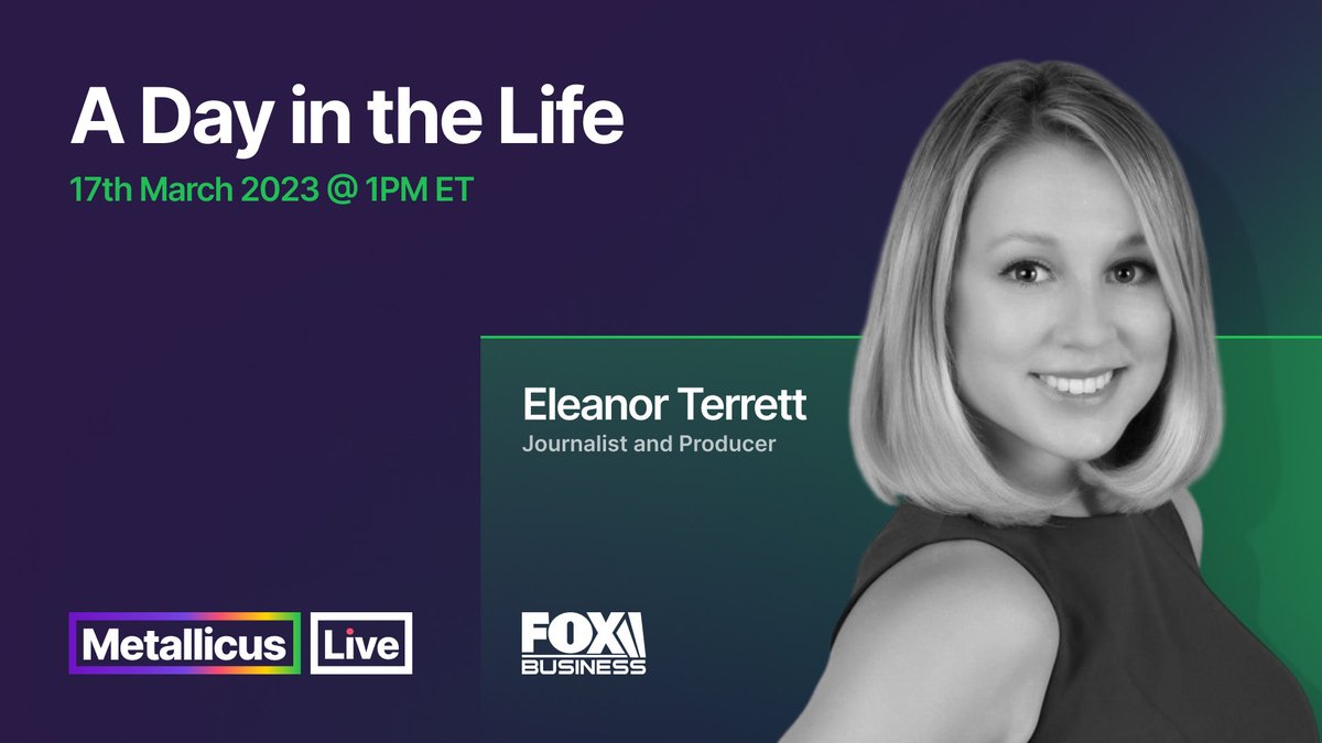 MetallicusTDBN's tweet image. A new week calls for an incredible new guest…

We’re delighted to invite @EleanorTerrett from @FoxBusiness to give us insight into the day in the life of a #crypto journalist!

Friday 17 @ 1PM ET

#Metallicus 

Got a question for Eleanor?👇