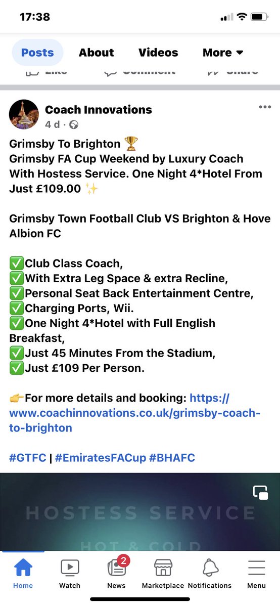 Any #gtfc fans still stuck for travel to Brighton, this seems a very decent option #FaCup #UTM