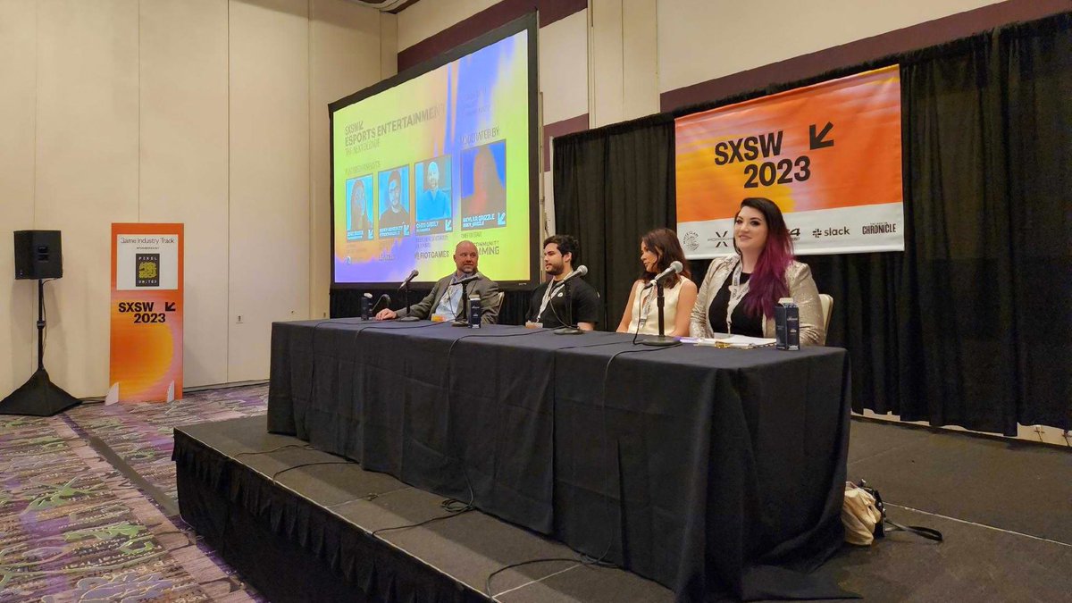 Our very own <a href="/Sky_Grizzle/">Sky Grizzle</a> moderated the #SXSW Esports Entertainment panel yesterday that featured guests:

<a href="/josiedbrown/">LIQUID | Josie</a> 
<a href="/trickygonzalez/">tricky</a> 
&amp;
<a href="/IAmGrza/">Chris Greeley</a> 

Together they discussed what's in store for the future of esports!

#SXSW2023 #SXSW23