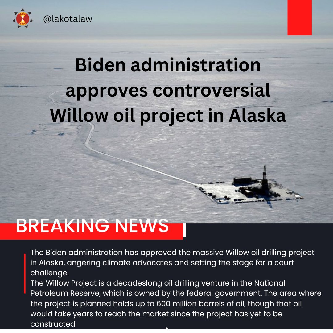 lakotalaw's tweet image. #StopWillowProject #ClimateCrisis