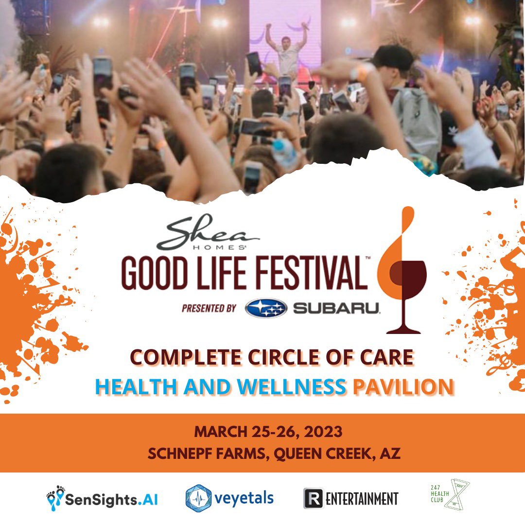 🎉 Join the ultimate celebration of Good Life, Good Food, Good Music, and Good Health at The #GoodLifeFestival in #Arizona on March 25-26! 

🌞 Immerse yourself in the #Health &amp; #Wellness Pavilion organized by SenSights.AI, 247 Health Club, and R Entertainment 💪 a
