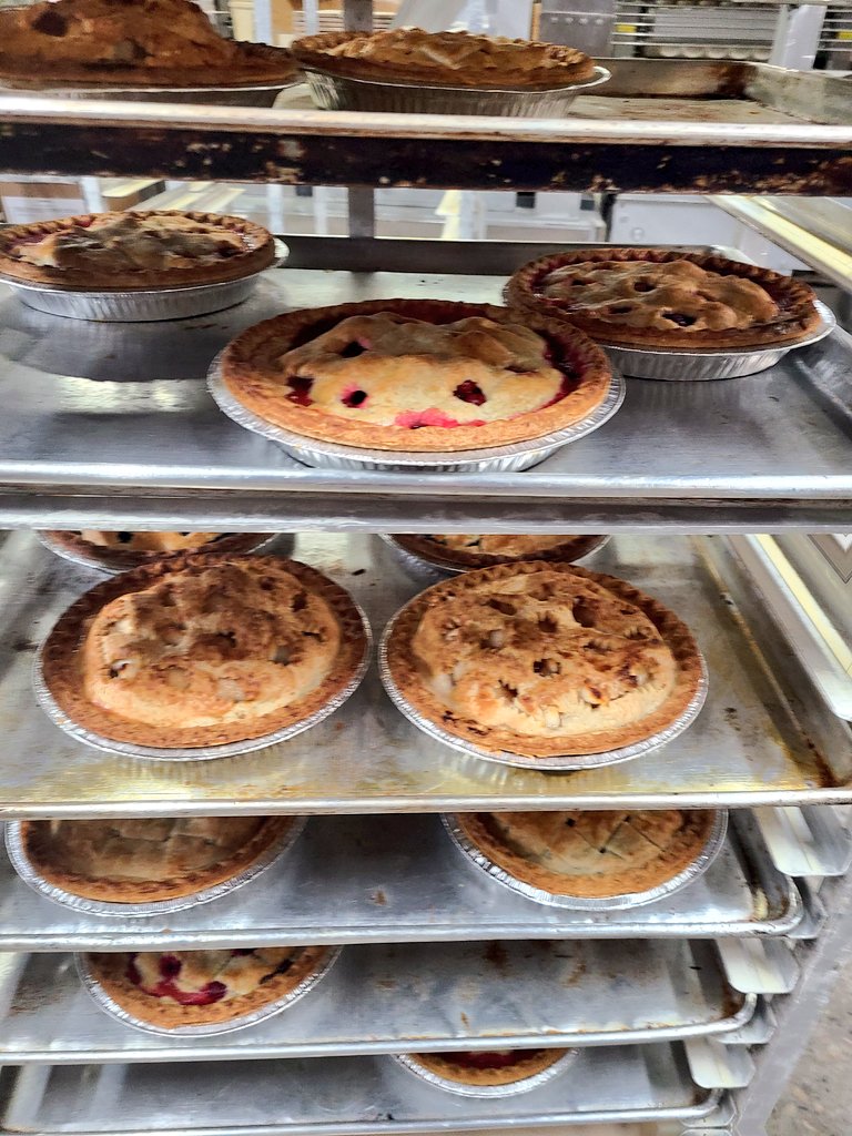 ConshyBakery's tweet photo. Tomorrow is National Pi Day! No better way to celebrate than with a *pie*.  Choose from:
🥧  Apple
🥧 Blueberry 
🥧 Cherry 
🥧 Mixed Berry
And of course 🍅 Tomato pie. Taking orders: 610-825-9334.  
#PiDay #314Day #NationalPiDay #PiorPie https://t.co/UKI4vBElJ6