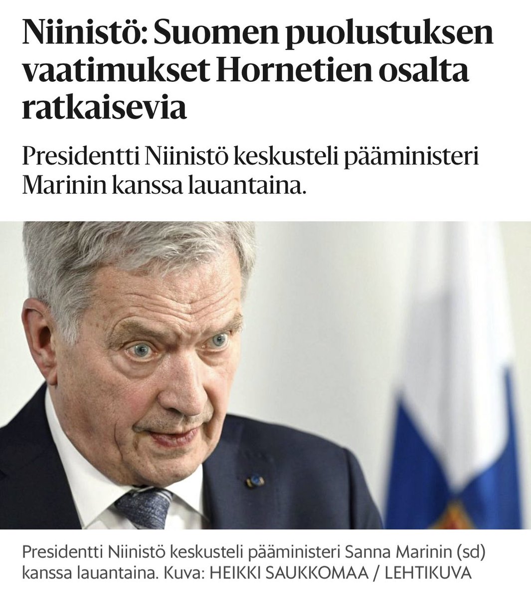 Taisi Presidentti laittaa Sanna Marinille jauhot suuhun. Varmaan puuduttavaa taas joutua ohjeistamaan Marinia. Toivottavasti Suomi kohtaa saa pätevämmän pääministerin.
