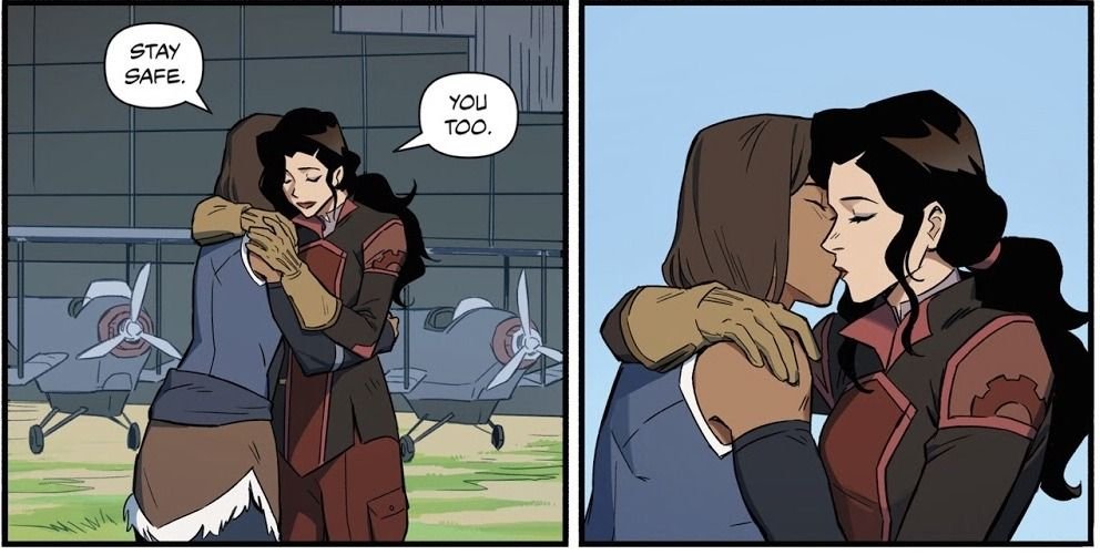 bitchshreksual's tweet photo. Korrasami kisses throughout comic series https://t.co/kMB5c6WiDb