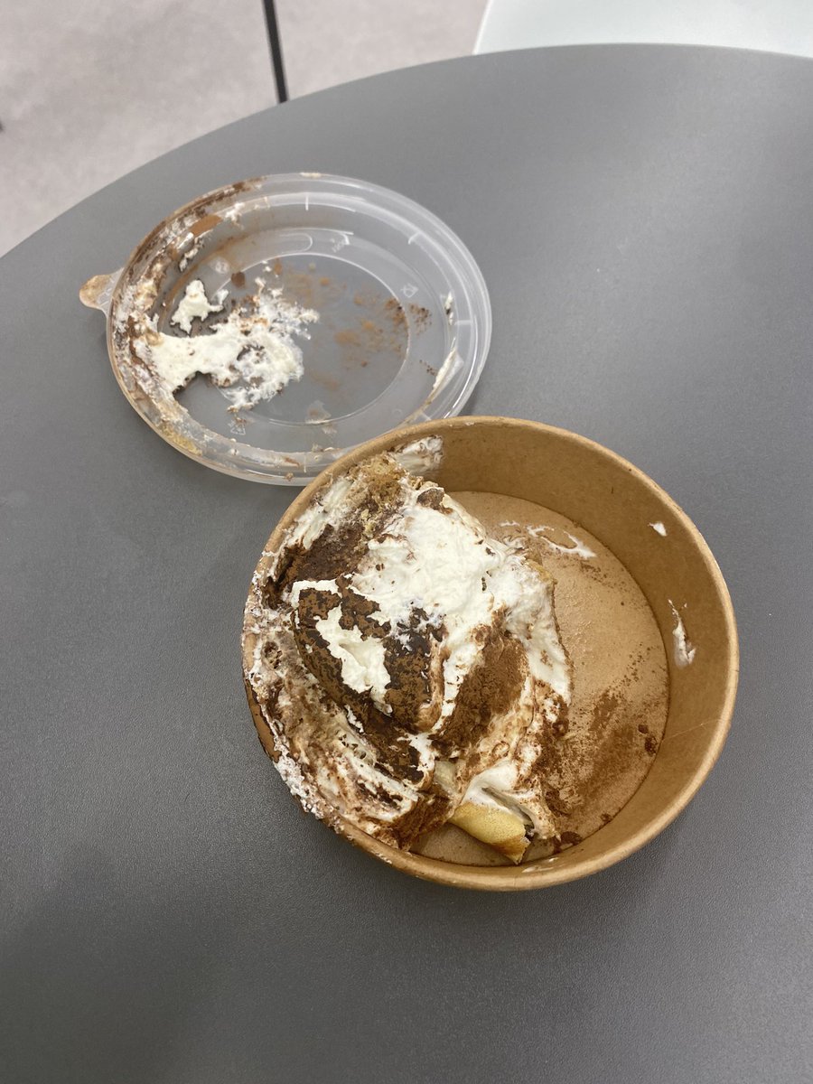 mark_toshner's tweet photo. Even before my Night Shift starts, the challenges are just piling up. My tiramisu is looking ropey after the cycle in… #consultantproblems https://t.co/4vIvkxOIy5