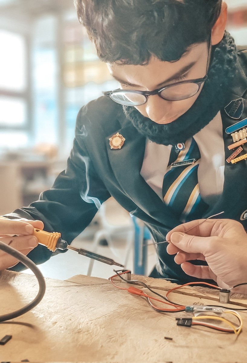 Robotics Club was fun today as the boys started soldering their motors. Robot wars: commence ⚔️🤖 <a href="/Broadway_School/">Broadway Academy</a> #edutwitter #STEM #cocurricular