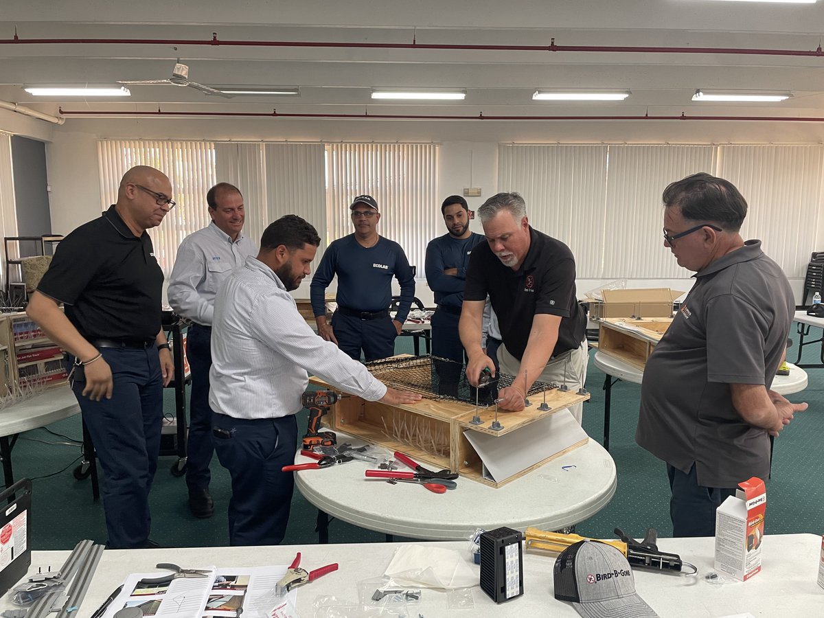 birdbgone's tweet photo. Bird B Gone had the pleasure of traveling to San Juan, Puerto Rico to conduct bird control training courses in partnership with Superior Angran &amp; Ecolab. Bird B Gone University designed to provide pest control professionals with hands-on experience in professional bird control. https://t.co/Zhwp8jAU6o