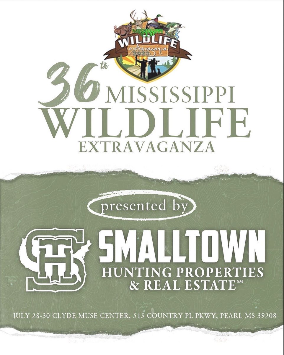 Don't miss the 36th annual Mississippi Wildlife Extravaganza July 28th-30th, 2023, at the Clyde Muse Center in Pearl, MS