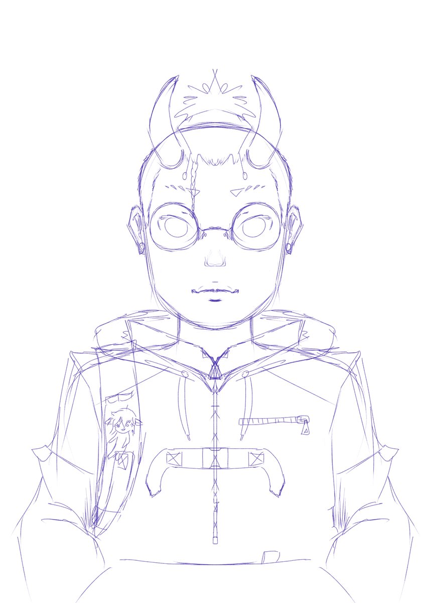 artwithbees's tweet photo. I also drew a model for @mushymode!
Drawing someone more masculine and the cyber/streetwear type clothes were really out of my comfort zone, but I think it turned out quite good! All of the little details really shine in the rig.
#vtuberwip https://t.co/La81ig4RK0