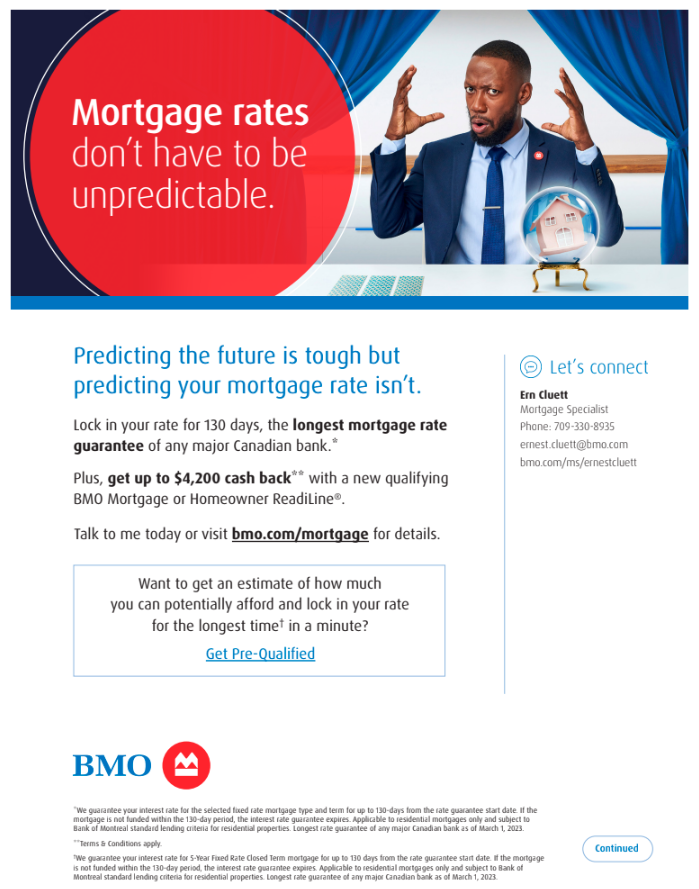 RealtorRiche's tweet photo. BMO has some pretty sweet cash back offers (ip to $4200) and are offering 130 day rate guarantees. Text me at 709-743-1818 and I will put you in touch with contact person at BMO. https://t.co/aLLSyNzf5S