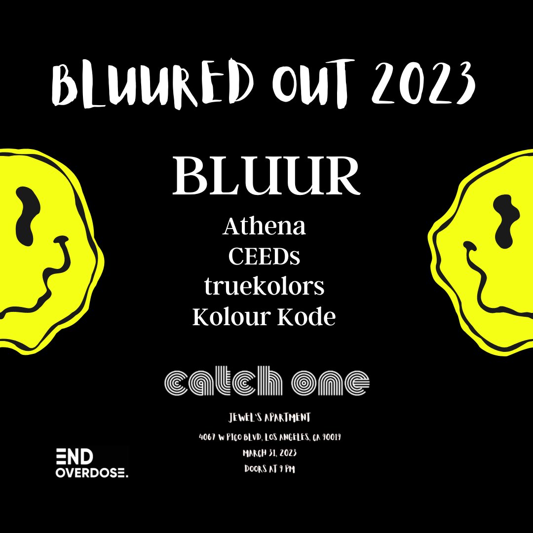 Brings me great pleasure to present BLUURED OUT 2023 March 31st at <a href="/catchonela/">catch one</a> 

Very excited to have <a href="/uhhhthena/">Uhhhthena</a> <a href="/ceedsmusic/">CEEDs</a>  <a href="/truekolorsmusic/">truekolors</a>  <a href="/KolourKodeMusic/">Kolour Kode</a>  on this line up, as they are ready to bring the heat.

Ticket link in bio!

All proceeds will be going to <a href="/endoverdose/">End Overdose</a>
