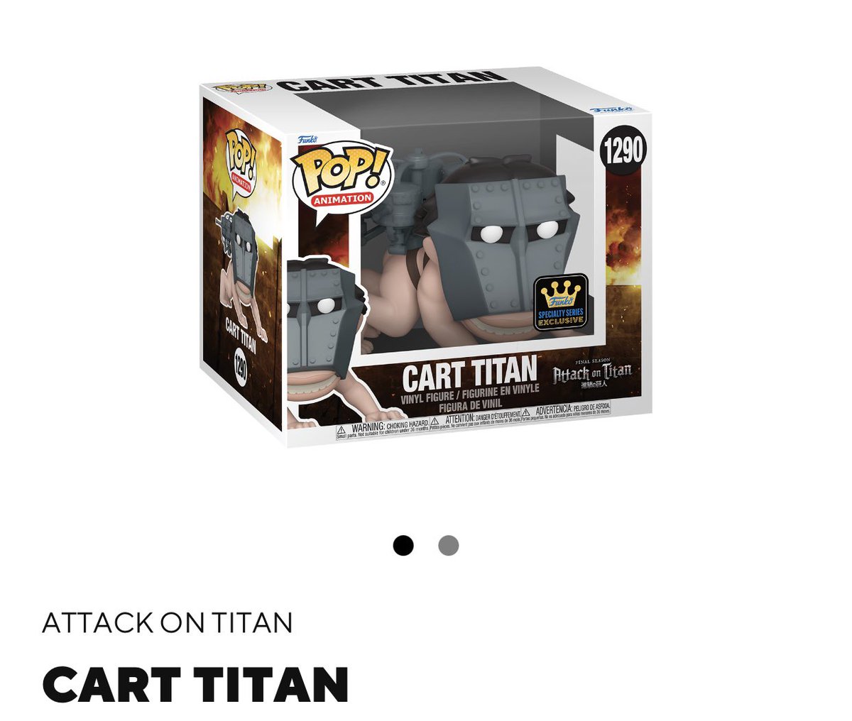 WL_Johnny86's tweet photo. I really thought this titan would of came bigger but they really a 4" figure in a 6" box -_- @OriginalFunko #Funko #AttackOnTian https://t.co/l3l8ZyEsDG