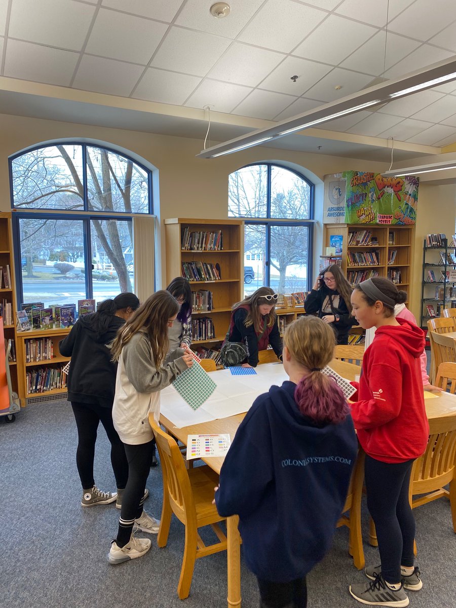 DedhamMSLibrary's tweet image. Day one of Makerspace March was a success! 40 students participated in coding and sticker mosaic creation. See you tomorrow!