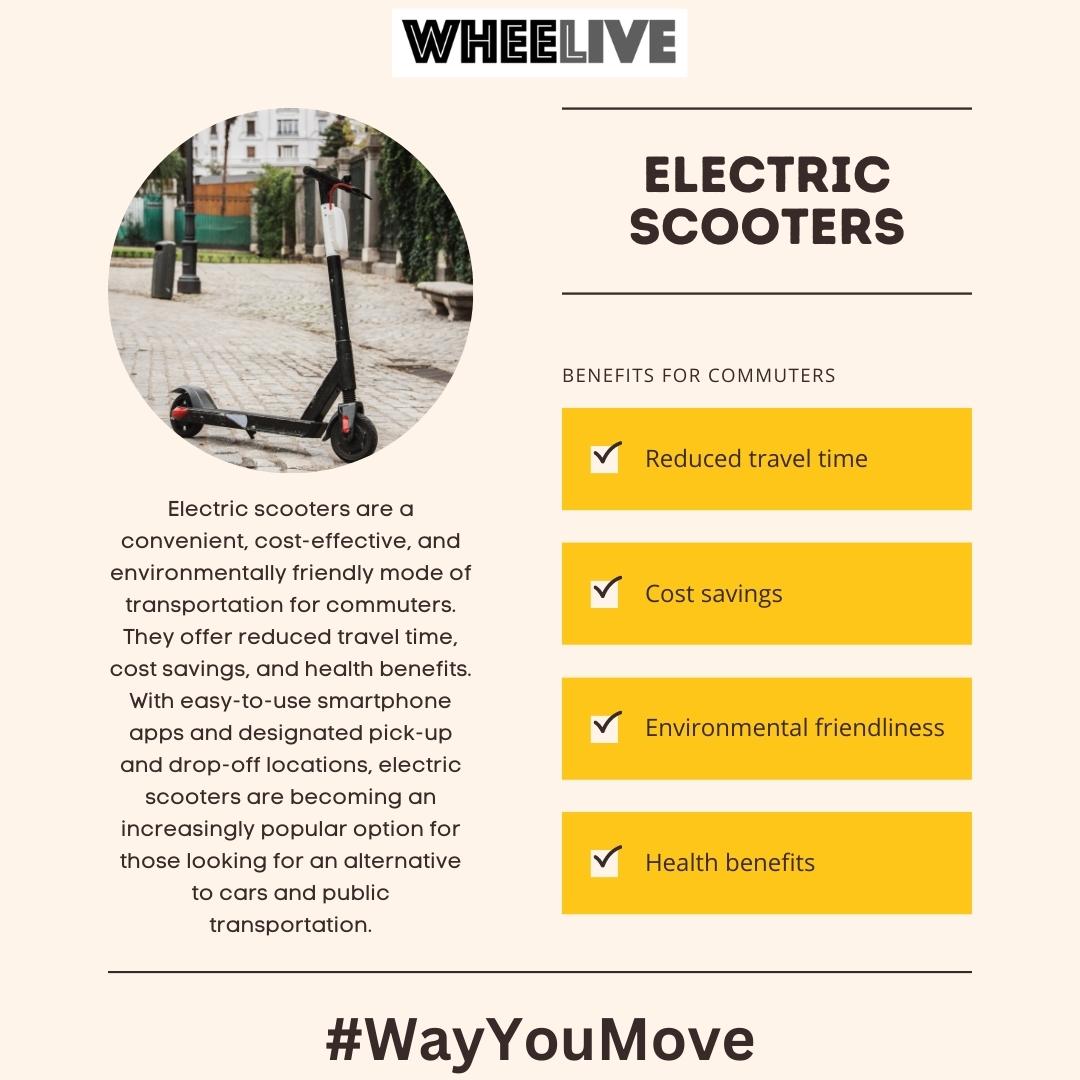 WHEELive_com's tweet image. Sick of sitting in traffic? Switch to electric scooters for a fast and cost-effective way to commute! Plus, you'll be doing your part for the environment. 

#WHEELive # WayYouMove#ElectricScooters #CommuterSolutions #EcoFriendly