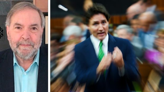 CTVNews's tweet image. Former NDP leader Tom Mulcair thinks that members of the Liberal Party are starting to think Prime Minister Justin Trudeau's 'time is up.' ctvnews.ca/video?clipId=2…