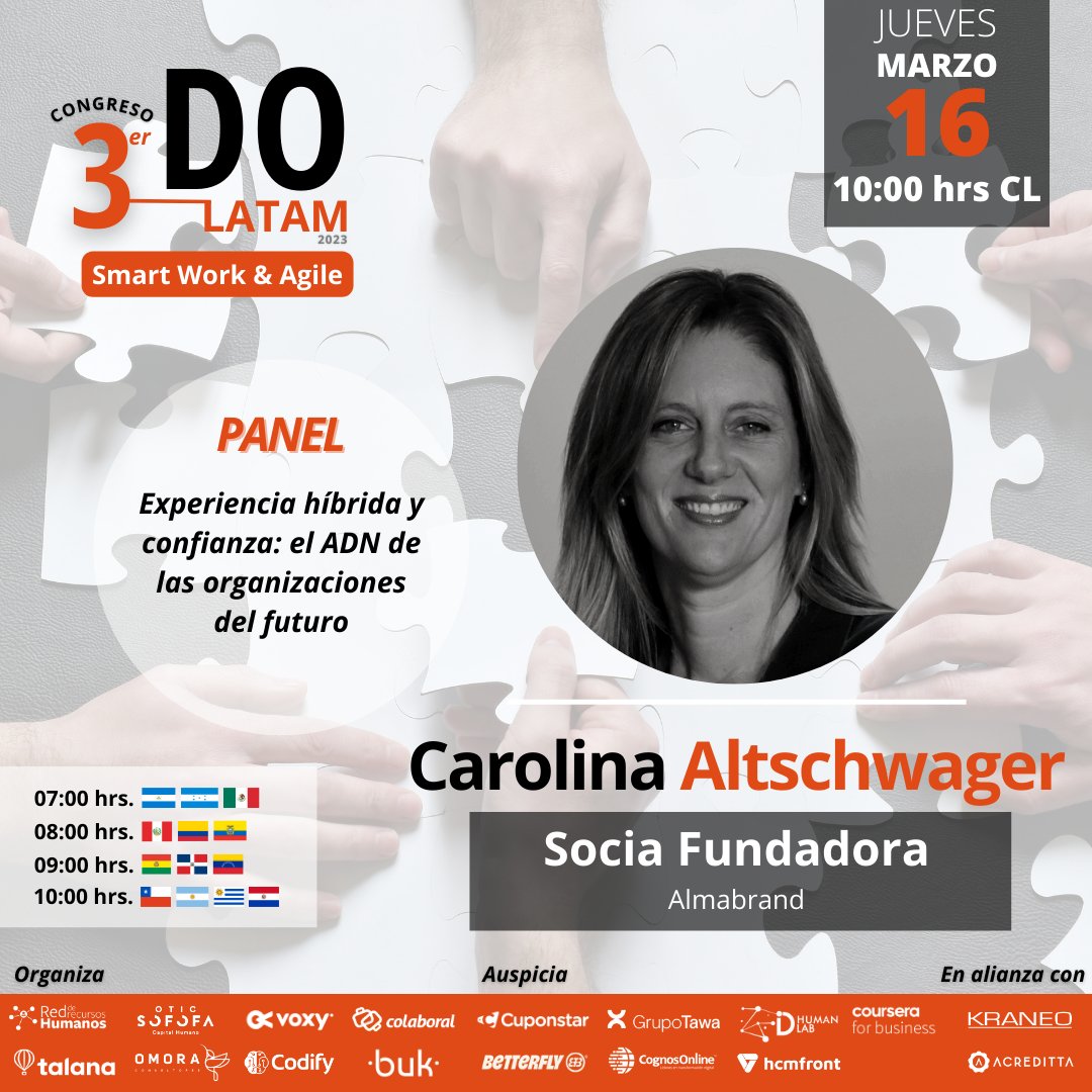 OTICSOFOFA's tweet photo. 📣 Participa en el Congreso #DOLATAM 2023 y acompaña a Sebastian Conde Dir. Académico @CIO_UChile y Carolina Altschwager de @Almabrands para conversar sobre: Experiencia híbrida y confianza: el ADN de las organizaciones del futuro.
🗓️ 16 marzo
📝Inscríbete https://t.co/LBD2BkLbZB https://t.co/6TJoxmYazx