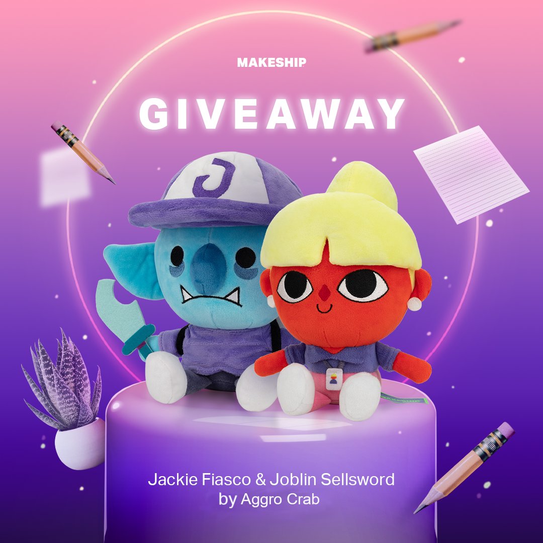 📉 PLUSHIE GIVEAWAY 📈 If you're still living that unpaid intern life, now is your chance to WIN a set of our Going Under Plushies! ALL YA GOTTA DO IS: 📌 Follow @Makeship + @AggroCrabGames 📚 RT this post THATS IT. Giveaway ends March 16th 2pm ET