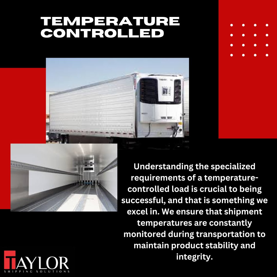 ShippingTaylor's tweet photo. At Taylor, we understand the complex requirements of the consumer goods, healthcare, pharmaceutical, and biotech industries. We commit to providing safe, secure, and compliant transportation. Reach out to us to see how we can assist with your temperature controlled needs. https://t.co/KkxVdfLjAr