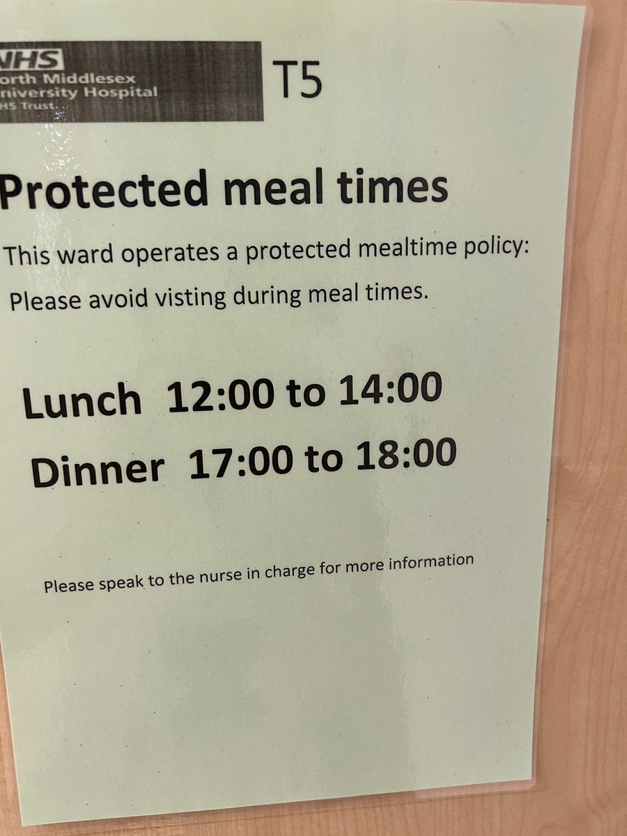 Today was  'Mealtime Monday' & we raised awareness of protected mealtimes at NMUH. These are in place so that our patients have meals without interruptions, which provides better environment to eat. You can find these times on every ward! 🍽 #nutritionandhydrationweek