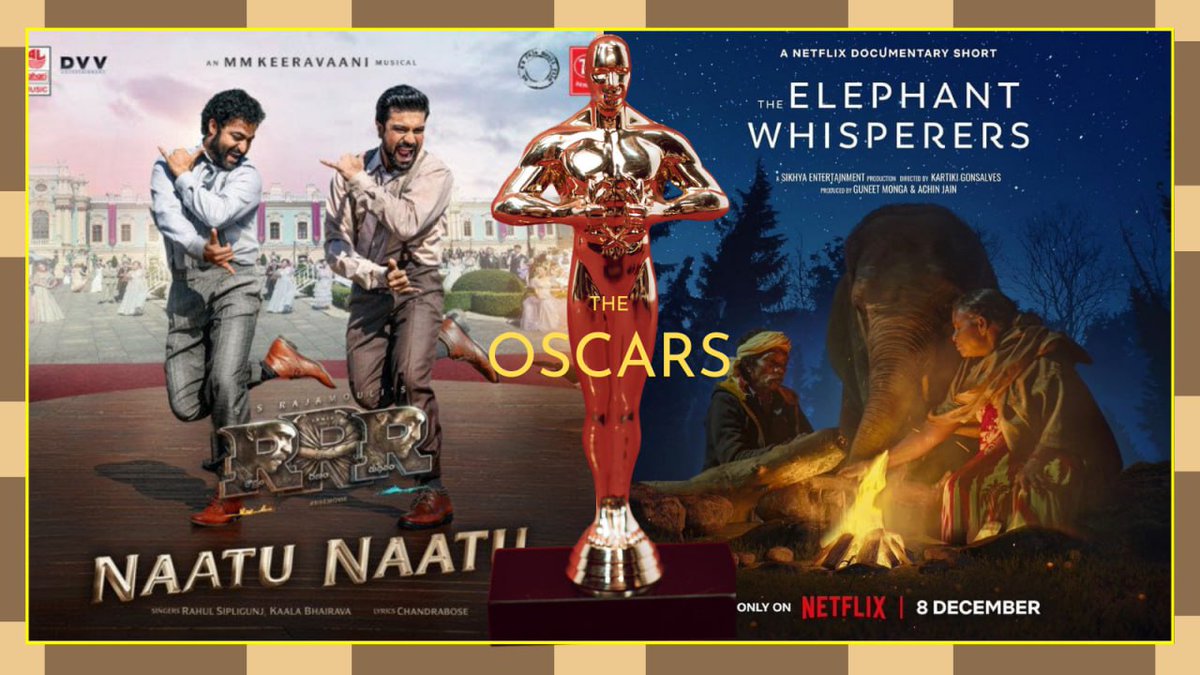 samirsinh189's tweet photo. Indian song #NaatuNaatu from ‘RRR’ movie won Oscar for ‘Best Original Song’. It is first feature film to bring India the first-ever Oscar in Best Song Category. Also, India’s #TheElephantWhisperers won the #Oscar for ‘Best Documentary Short Film’. Its #NewIndia, #IncredibleIndia! https://t.co/ReoDiehX2m