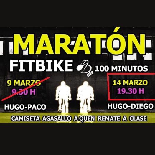 Mañá martes, 14 de marzo, ás 19:30 h.   🚴𝗠𝗮𝗿𝗮𝘁𝗼́𝗻 𝗙𝗶𝘁𝗕𝗶𝗸𝗲🚴‍♀️

Serán 1️⃣0️⃣0️⃣minutos a "toda roda"‼️
E se consigues rematar a sesión, unha camiseta de agasallo!👕
(Participación por rigorosa orde de chegada)
Contamos contigo?? 😊

<a href="/DeputacionOU/">Deputación de Ourense</a>