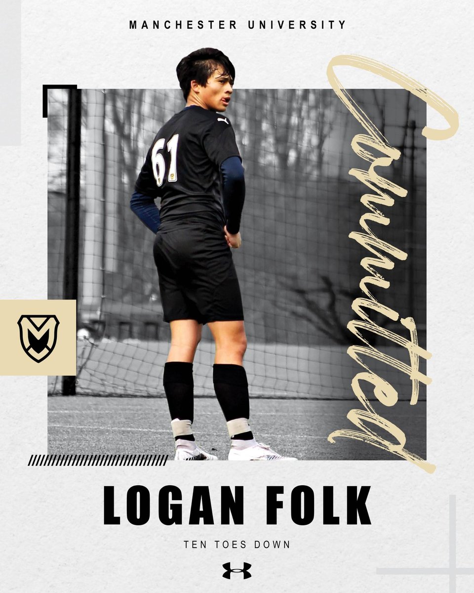 LoganRFolk's tweet photo. I'm happy to announce that I have finally Committed! Thank you to those who have supported me and believed in me over the years! This is to many more of them! Thank you @MUSpartans_MSOC @ManchesterUniv @NickRanieri557 @NcsaSoccer @ohioodp 
Let's go get this!!! Ten toes down! https://t.co/Z63NNdnmiq