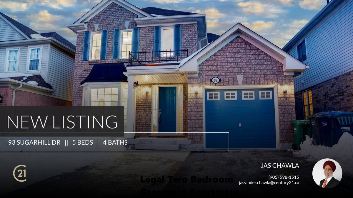 📍 New Listing 📍 Take a look at this fantastic new property that just hit the market located at 93 Sugarhill Dr in Brampton. Reach out here or at (905) 598-1515 for more information!

Listed by Manav Kale

Jas Chawla, MBA | Team L... homeforsale.at/93_SUGARHILL_D…