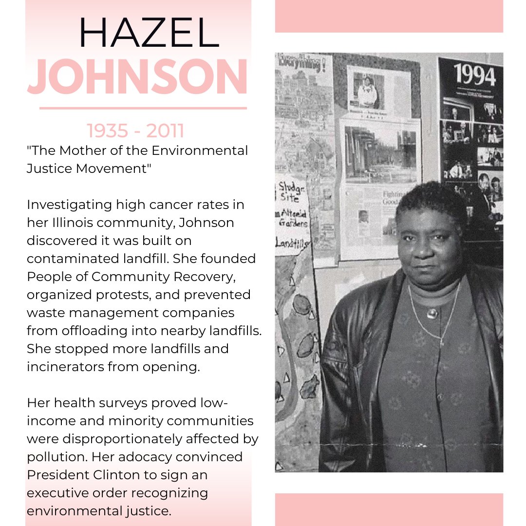 As we continue our celebration of Women's History Month, CELF honors women's critical roles in advocating for #environmentaljustice and #climateaction. Today we spotlight Rachel Carson and Hazel Johnson, two leading women in the charge against environmental contamination.