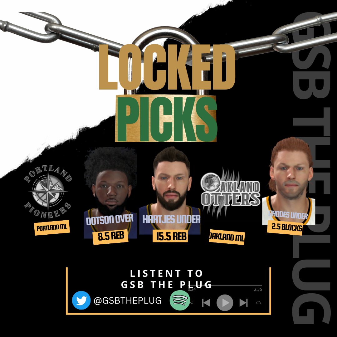 gsbtheplug's tweet photo. Here are my locked picks for games 1 and 2! Come take a listen on Spotify for more takes on these games! 
https://t.co/Iqx5kCakkQ https://t.co/InJxEzzJZa