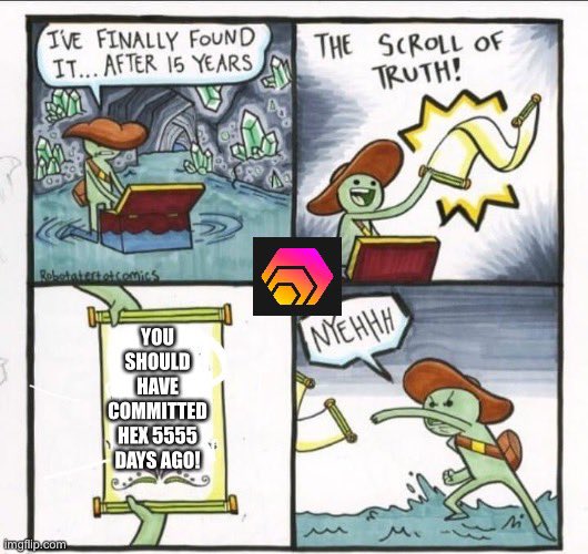 ShiftySheep's tweet photo. It’s true! $HEX #committed #makingcommittments  #5555 #howcommittedareyou? https://t.co/4kiwUnDYH2