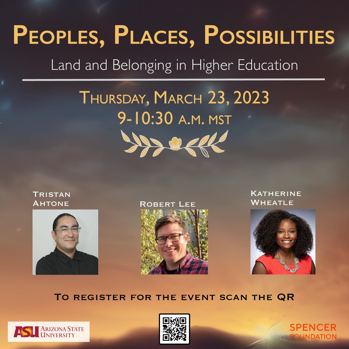 Amanda R. Tachine, Ph.D. (@atachine) on Twitter photo Then roll into the morning w/a virtual talk by amazing <a href="/Tahtone/">Tristan Ahtone</a> <a href="/Bobby_L33/">bobbylee@bsky.social</a> <a href="/DrKWheatle/">Katherine I. E. Wheatle, Ph.D. (she/her)</a> on the ways the federal policy Morrill Act has impacted Native and Black lives and futures. Registration w/QR code below. This is going to be FIRE! #PeoplesPlacesPossibilities Then roll into the morning w/a virtual talk by amazing <a href="/Tahtone/">Tristan Ahtone</a> <a href="/Bobby_L33/">bobbylee@bsky.social</a> <a href="/DrKWheatle/">Katherine I. E. Wheatle, Ph.D. (she/her)</a> on the ways the federal policy Morrill Act has impacted Native and Black lives and futures. Registration w/QR code below. This is going to be FIRE! #PeoplesPlacesPossibilities