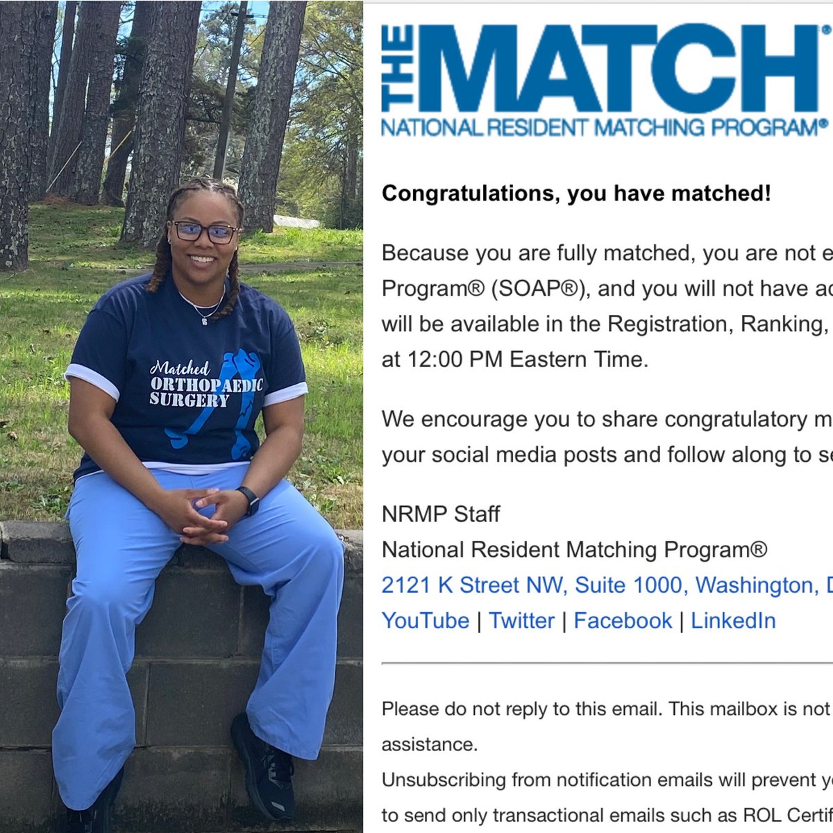 So grateful for this moment. Big shoutout to <a href="/nth_dim/">Nth Dimensions</a>, my mentors, friends and family. #orthotwitter #Match2023 #MedTwitter