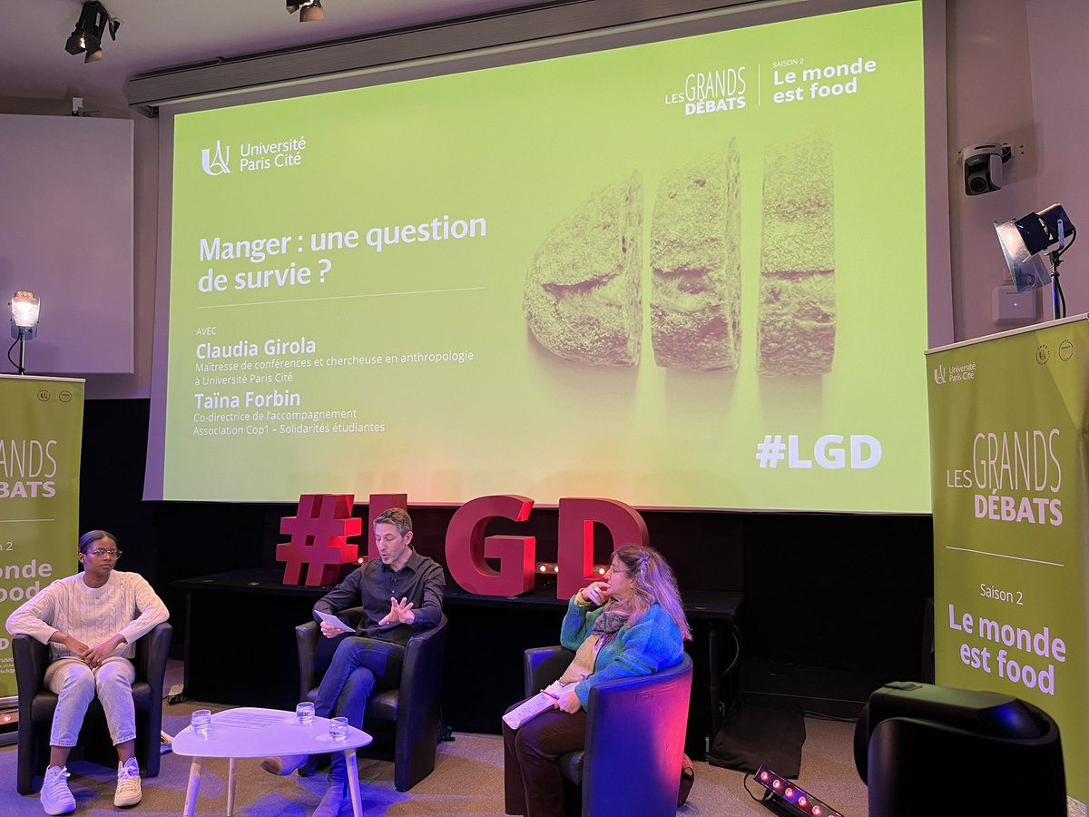 Les Grands Débats #5 #LGD - Manger: une question de survie ? avec Taïna Forbin et Claudia Girola sur la chaîne YouTube de @univ_paris_cite à regarder *sans modération*, en direct ou en différé !