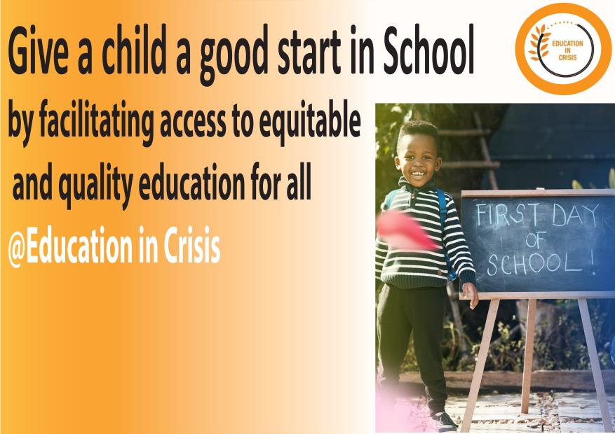 EduInCrisis's tweet photo. Give a child a good start in school by facilitating access to #inclusive #equitable #qualityeducation
@EduCannotWait @GPEChair @GPforEducation @YasmineSherif1 @AfricansRising @AfriPartners https://t.co/p9jNchNP1s