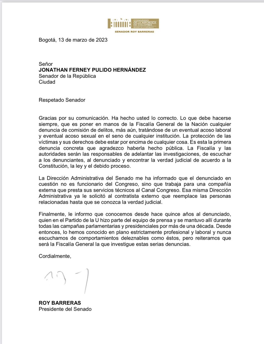 🔴SE VAN DEL CONGRESO! Jhon Jairo Uribe y su hija Valeria Uribe tendrán que apartarse de su cargo mientras se lleva a cabo el proceso en la fiscalía! Muy bien por las víctimas denunciantes y por la seguridad y garantía de los trabajadores del canal congreso! #ValeLaPenaDenunciar