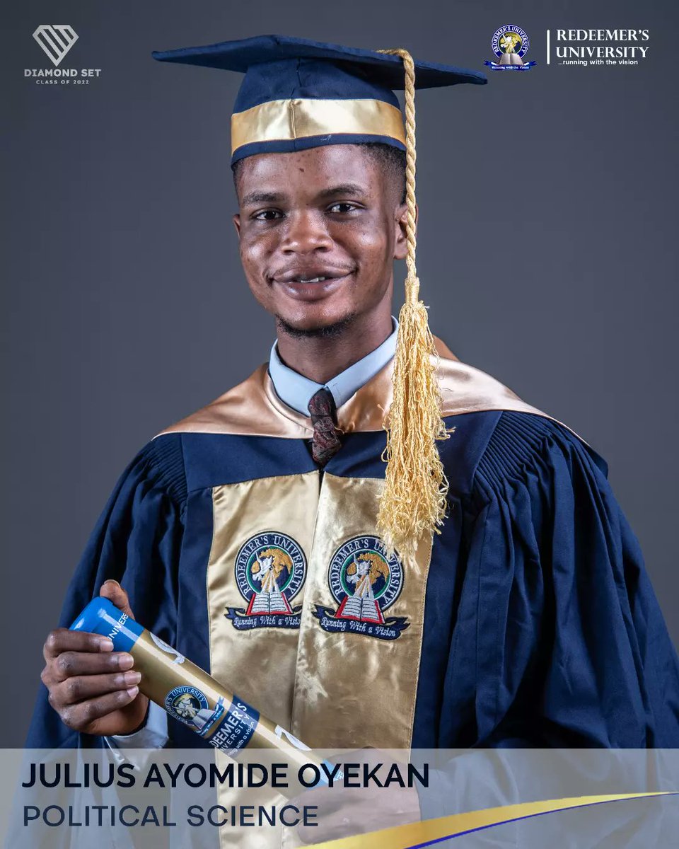 Prince_Julius1's tweet photo. Five months ago (13/10/22) I graduated from Redeemer's University Ede, Osun State as the Best Graduating Student in the Department of Political Science and Public Administration with a CGPA of 4.45/5.0. 
I am super grateful to God https://t.co/iv14BHLYPE