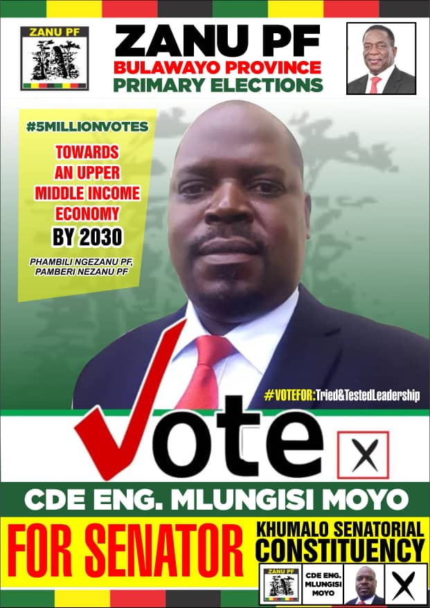 Engineer Moyo from NEHANDA District has my vote as Bulawayo Central Senator . 
He's a learned humble servant. #Ngumntwana wako Bulawayo olenhlonipho, ukuzithoba , njalo othumekayo ✊🏻✊🏻✊🏻