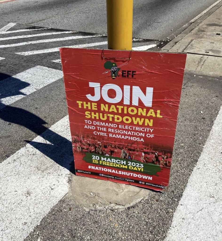Guerrillaz2's tweet photo. If you see these posters, pull them down and throw them over the borders of South Africa. Along with their supporters. #VoetsekEFF #NationalShutdown https://t.co/uIAdl0Go4V