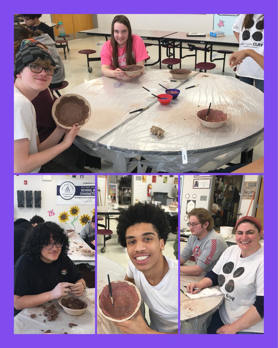 WEAREBCAS's tweet photo. BCAS students created original pottery pieces with the Art Therapy group Say it With Clay. #bcsssdpride #thearts #lookwhatimade @DrCNagy @DrAHolley https://t.co/ErX62siLGe