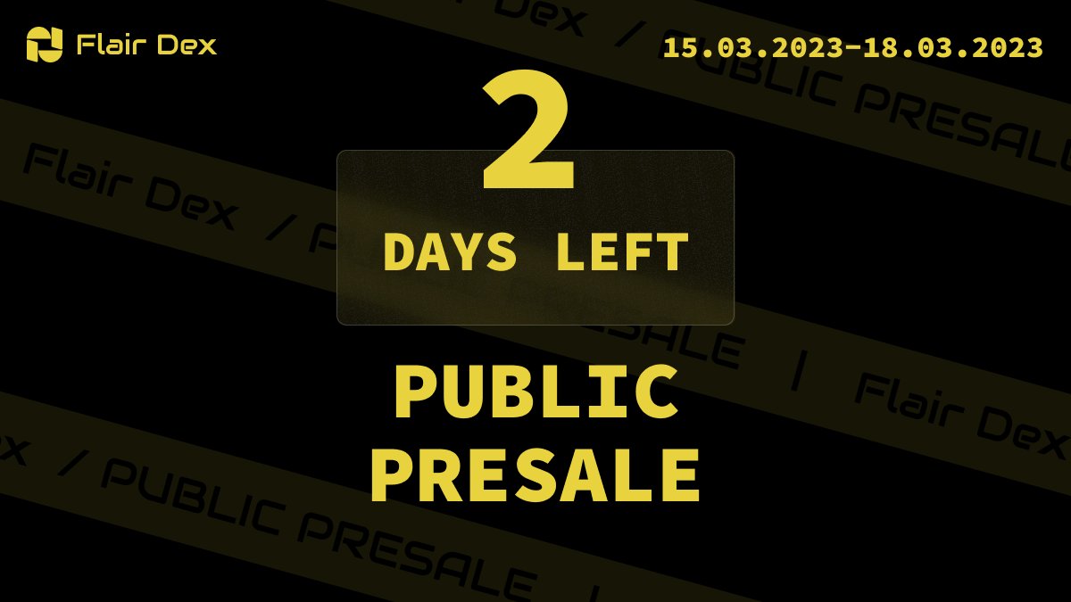 2 days remaining..
We have covered the details of our presale here 
medium.com/@flairdefi/fla…