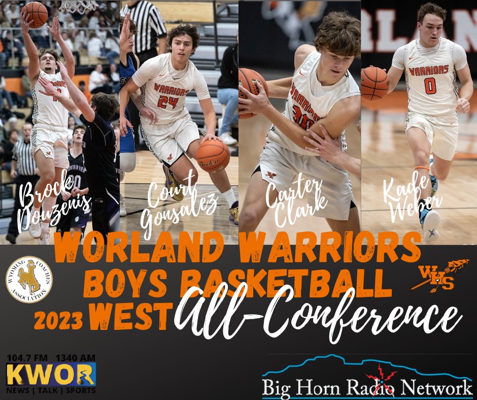 Congrats to <a href="/WorlandWarriors/">Worland Warrior Activities</a> Seniors <a href="/BrockDouzenis/">Brock Douzenis</a> <a href="/courtgonsalez24/">Court Gonsalez</a> <a href="/carterclark_30/">carterclark30</a> <a href="/Kade0705/">Kade Weber</a> for being selected to the Wyoming 3A West All-Conference team #WorlandPride #Finishedbuisness